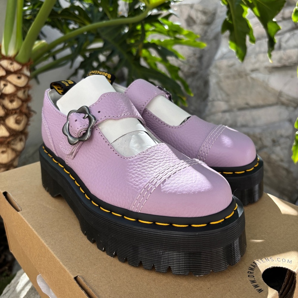 DR. MARTENS | Addina Flower Lilac Platform Shoes